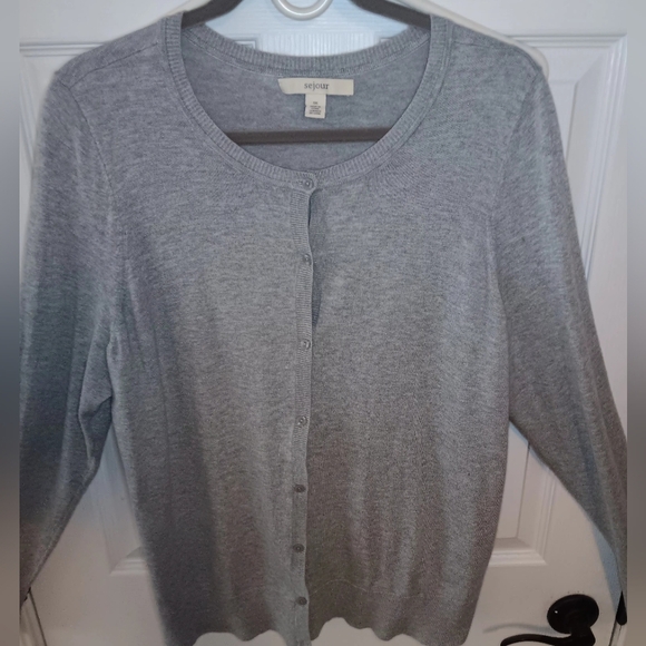 Sejour Crewneck Button Front Cardigan Sweater - Picture 3 of 6